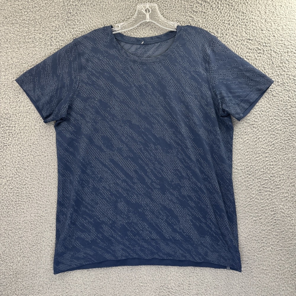 Lululemon Breeze By Short Sleeve Shirt Top Blue Athletic Athleisure Women's 12